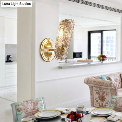 DecorBites™ Prism Crystal Wall Sconce with 1/2 Lights - Brass Mount for Corridors