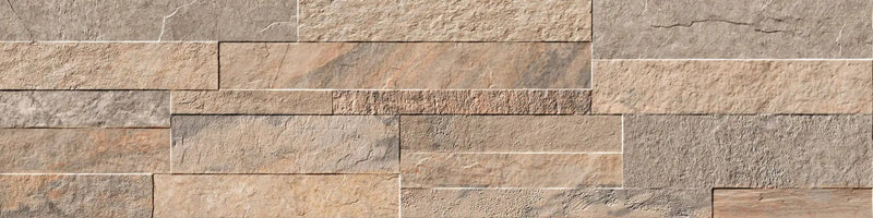 Veneer World Pro Ledgestone Ridge Beige Corner Quartz Look Porcelain Moldings 5.75x24