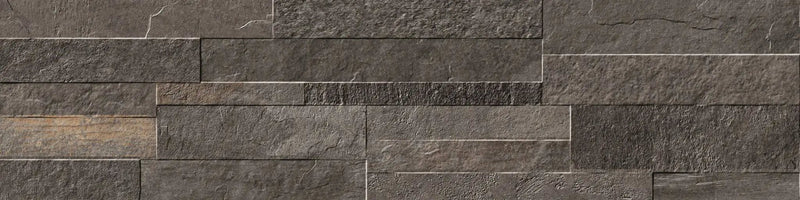 Veneer World Pro Ledgestone Ridge Black Corner Quartz Look Porcelain Moldings 5.75x24