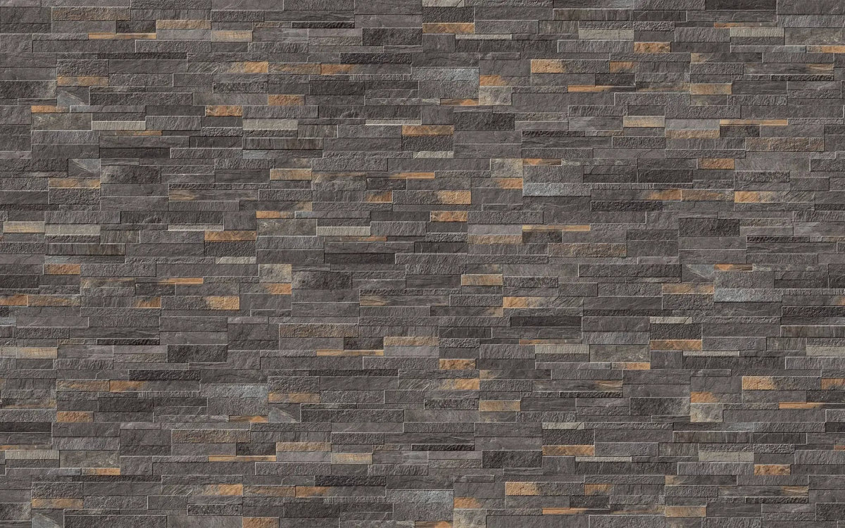 Veneer World Pro Ledgestone Ridge Black Slate Look Porcelain Accent Tiles 6x24