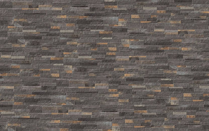Veneer World Pro Ledgestone Ridge Black Slate Look Porcelain Accent Tiles 6x24