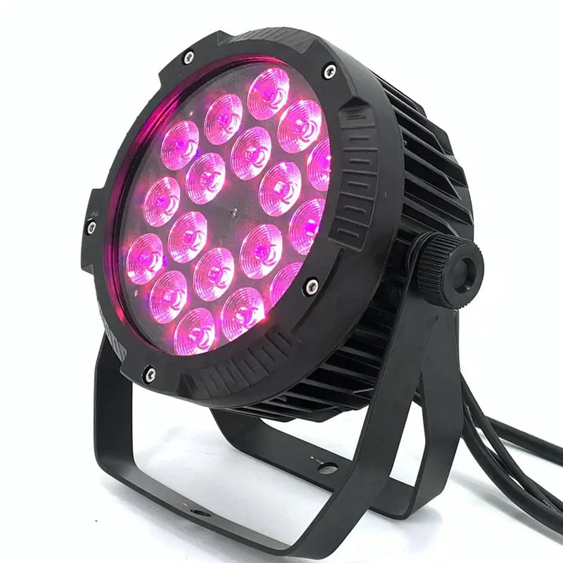 Professional 18x18w rgbwa uv pink par lights for stage wash
