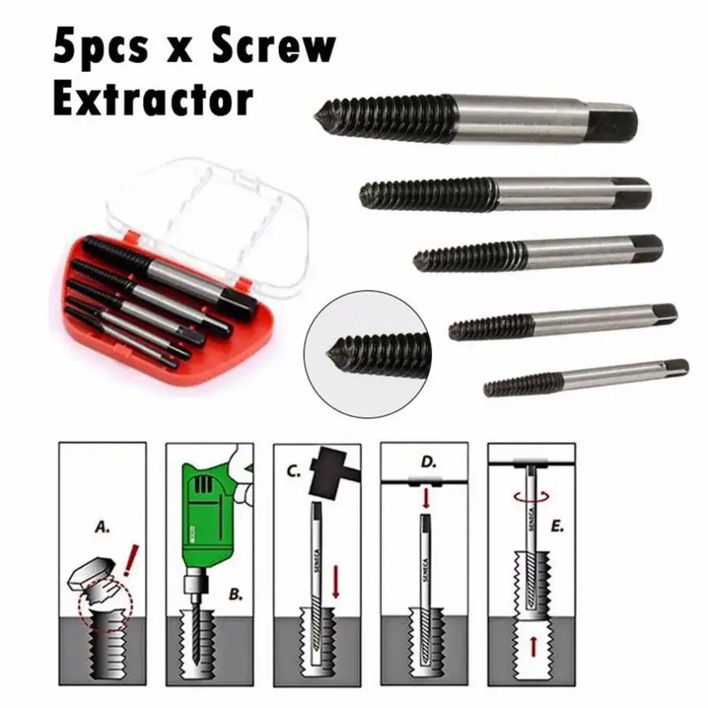 Professional alloy steel extractor drill bit set garage tool