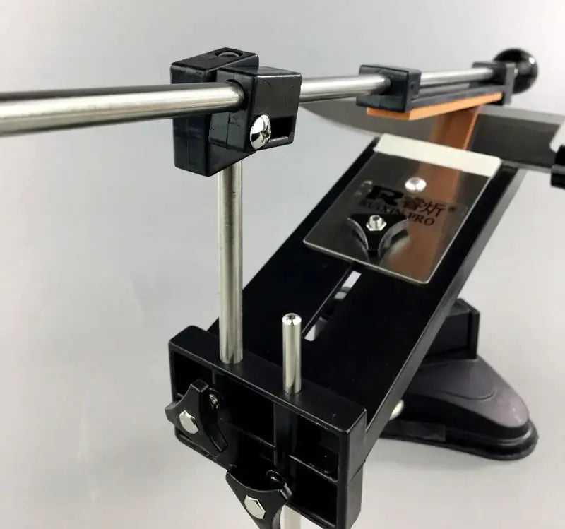 Professional black & silver knife sharpener with stone bars grinders kitchen tool
