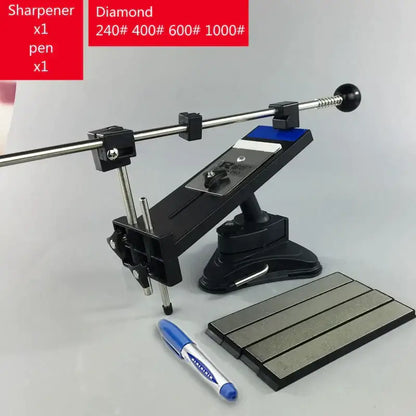 Professional black & silver knife sharpener with stone bars grinders kitchen tool