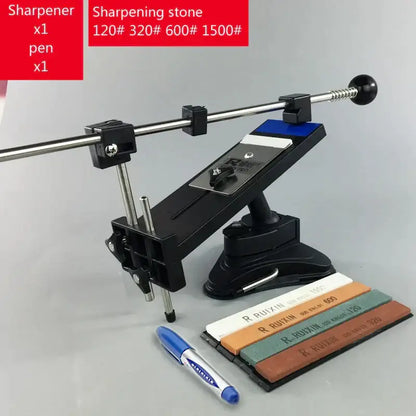 Professional black & silver knife sharpener with stone bars grinders kitchen tool