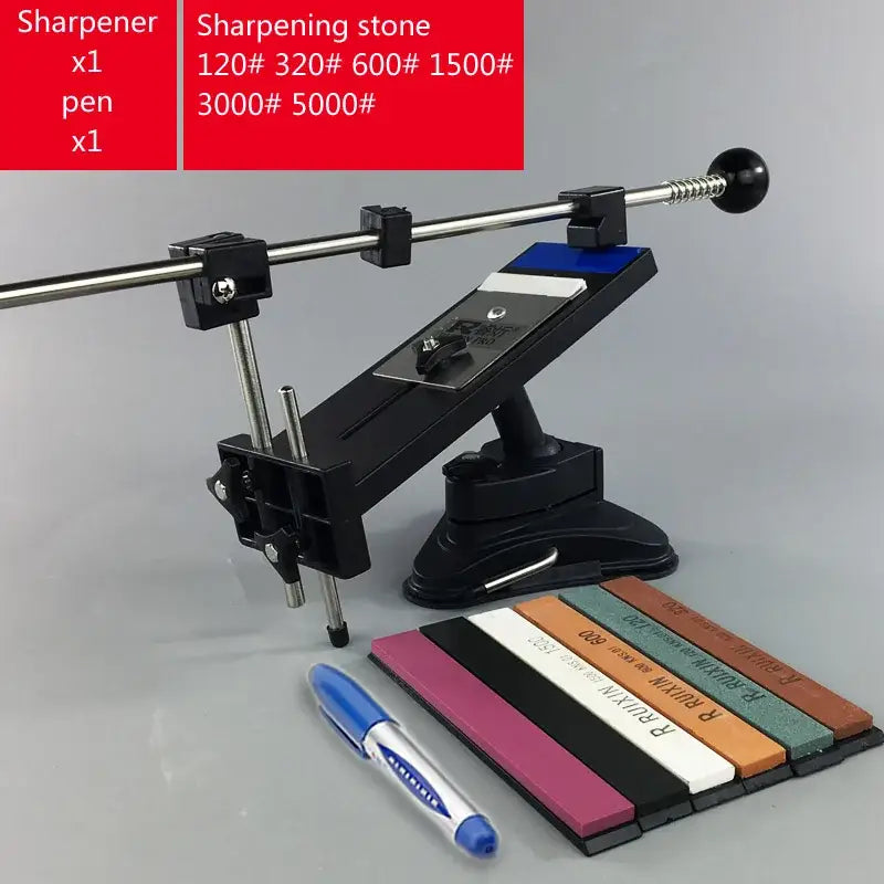 Professional black & silver knife sharpener with stone bars grinders kitchen tool