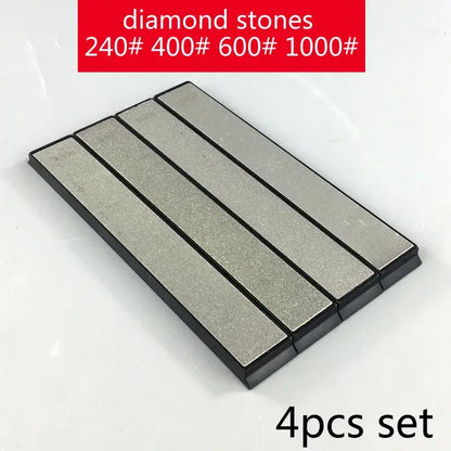 Professional black & silver knife sharpener with stone bars grinders kitchen tool