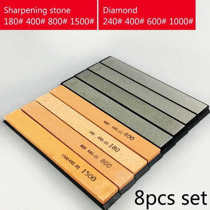 Professional black & silver knife sharpener with stone bars grinders kitchen tool
