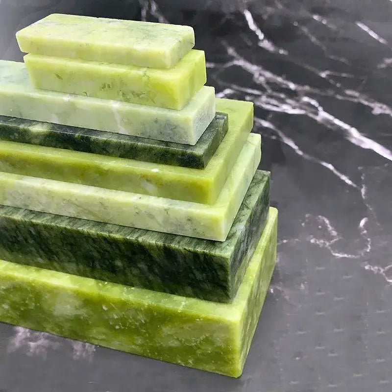 Professional green stone knife sharpener set kitchen honing block