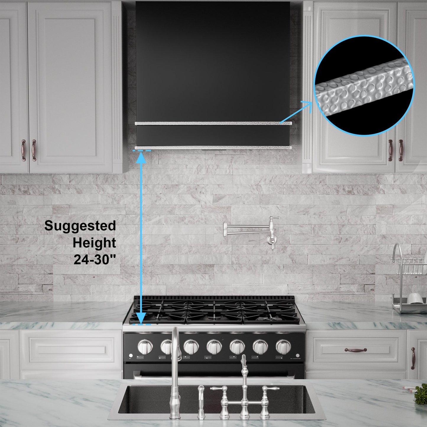 Akicon 30" Stainless Steel Wall Mount Range Hood with 600 CFM Vent Hood