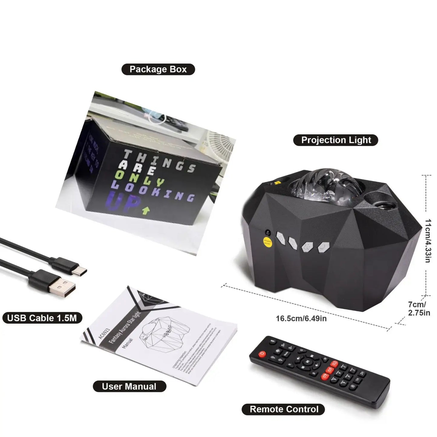 Projection Lamp with Water Pattern Light and Bluetooth Music