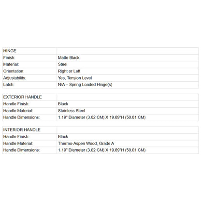 Prosaunas 36X80-Inch Douglas Fir Hemlock Jamb Sauna Door With Dual-Pane Insulated Glass (SAK38145)
