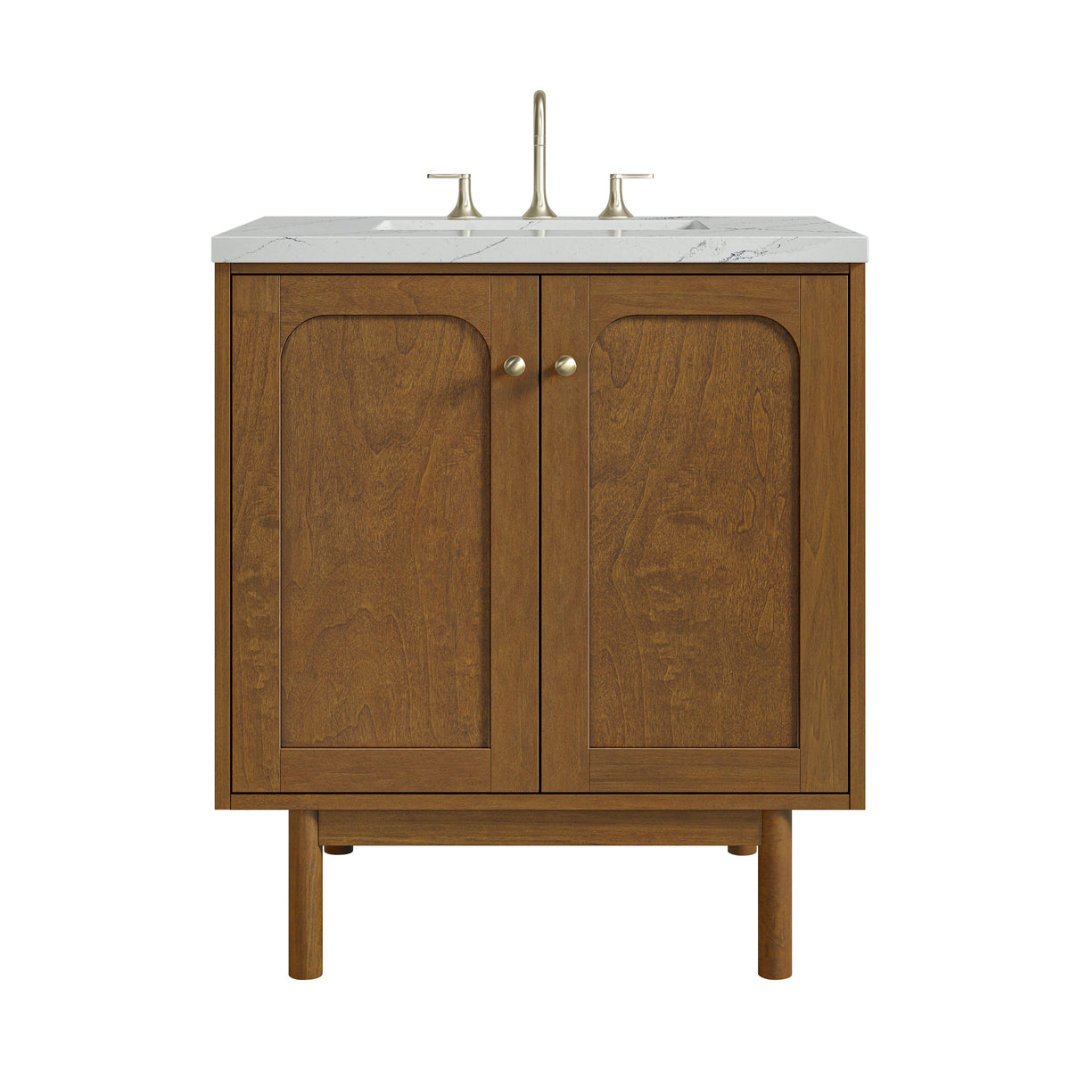 James Martin Laurent 30" Dual Mount Single Bathroom Vanity, Honey Oak
