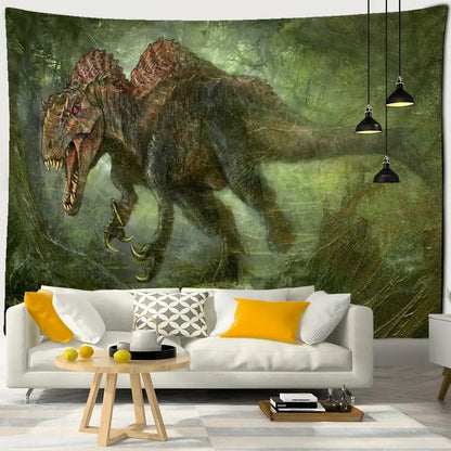 Psychedelic gold peacock cute skeleton tapestry bedroom wall hanging