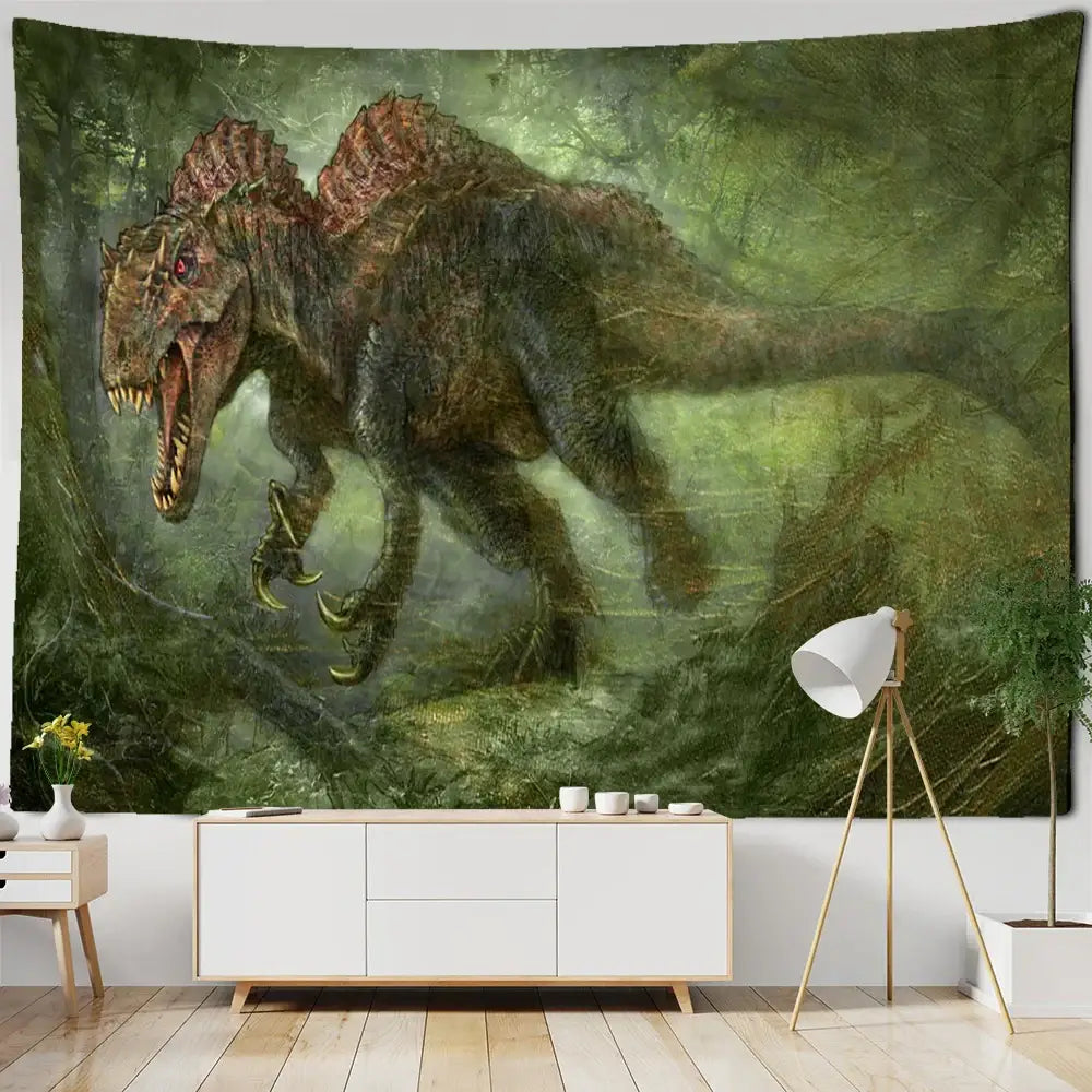 Psychedelic gold peacock cute skeleton tapestry bedroom wall hanging