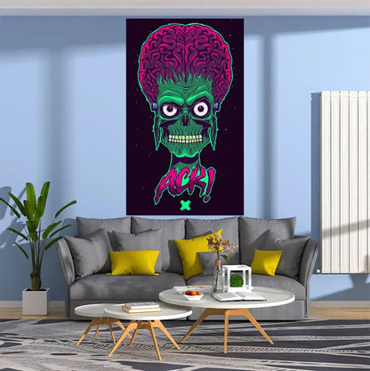 Psychedelic multicolored horror popping art tapestry bedroom decor