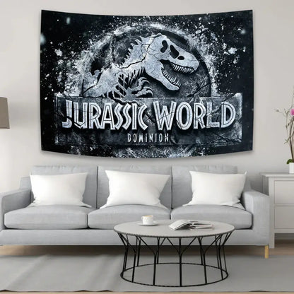 Psychedelic red & blue dinosaur tapestry wall hanging bedroom decor