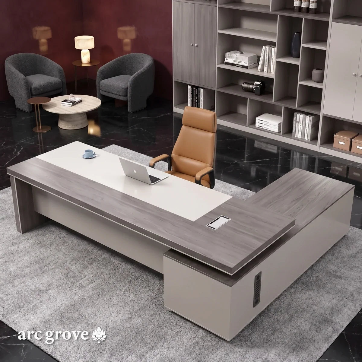 Purdue · Modern L-Shaped Executive Desk