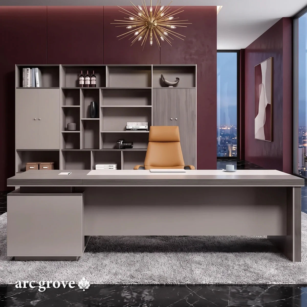 Purdue · Modern L-Shaped Executive Desk