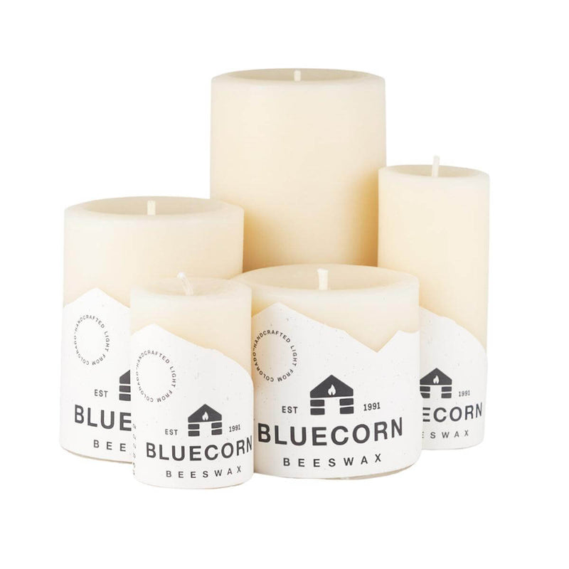 Ivory Pure Beeswax Pillar Candles, view 2
