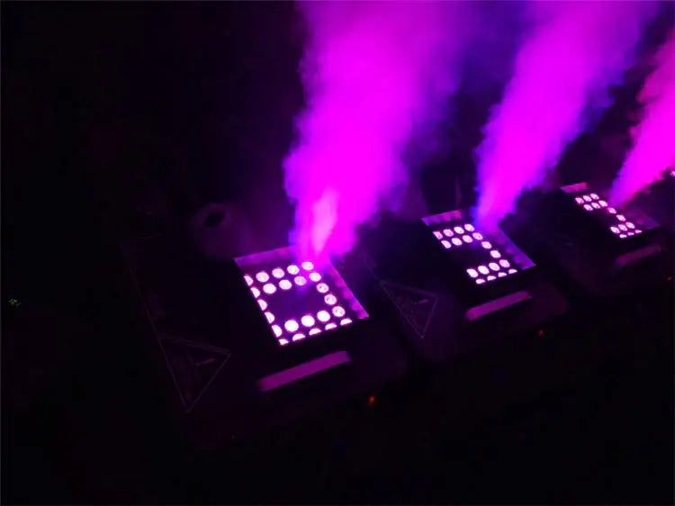 Purple 1500w rgb triple led fog machine party room effect light