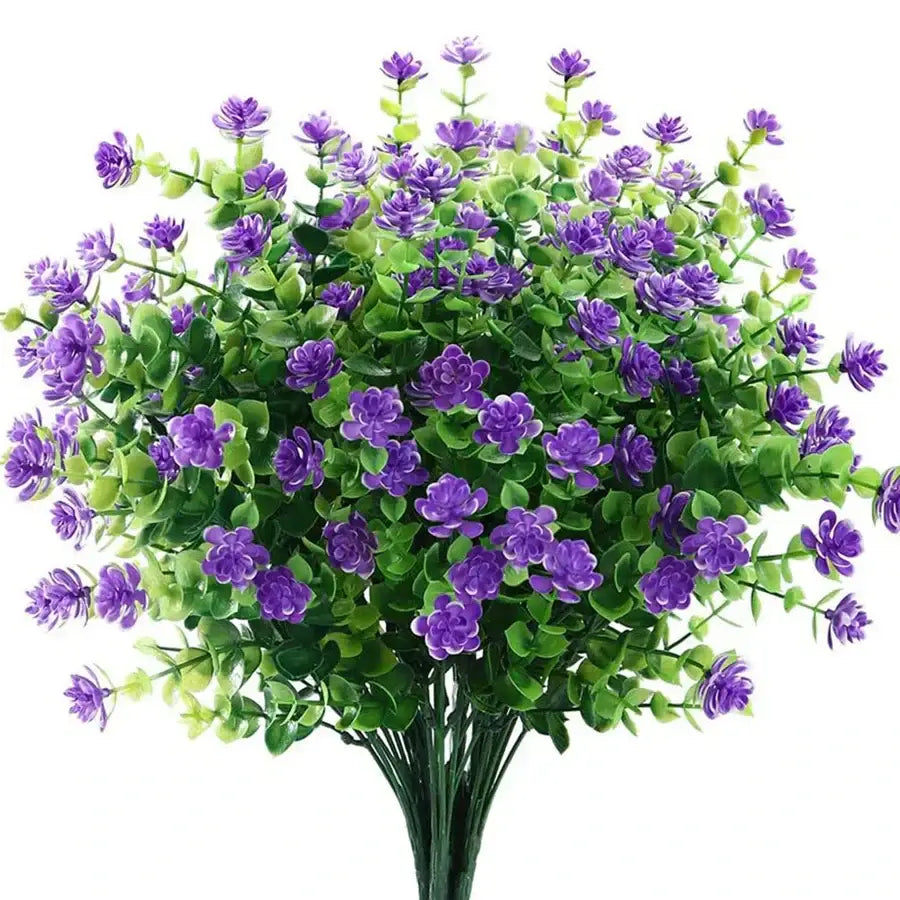 Purple artificial eucalyptus plant – wedding and living room decor