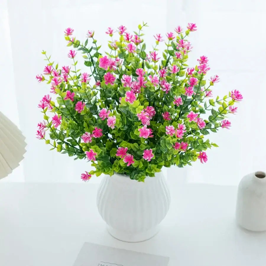 Purple artificial eucalyptus plant – wedding and living room decor