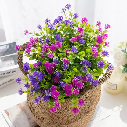 Purple artificial eucalyptus plant – wedding and living room decor