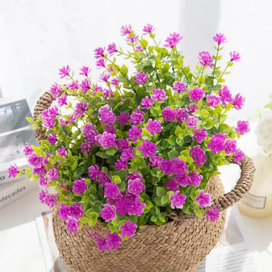 Purple artificial eucalyptus plant – wedding and living room decor