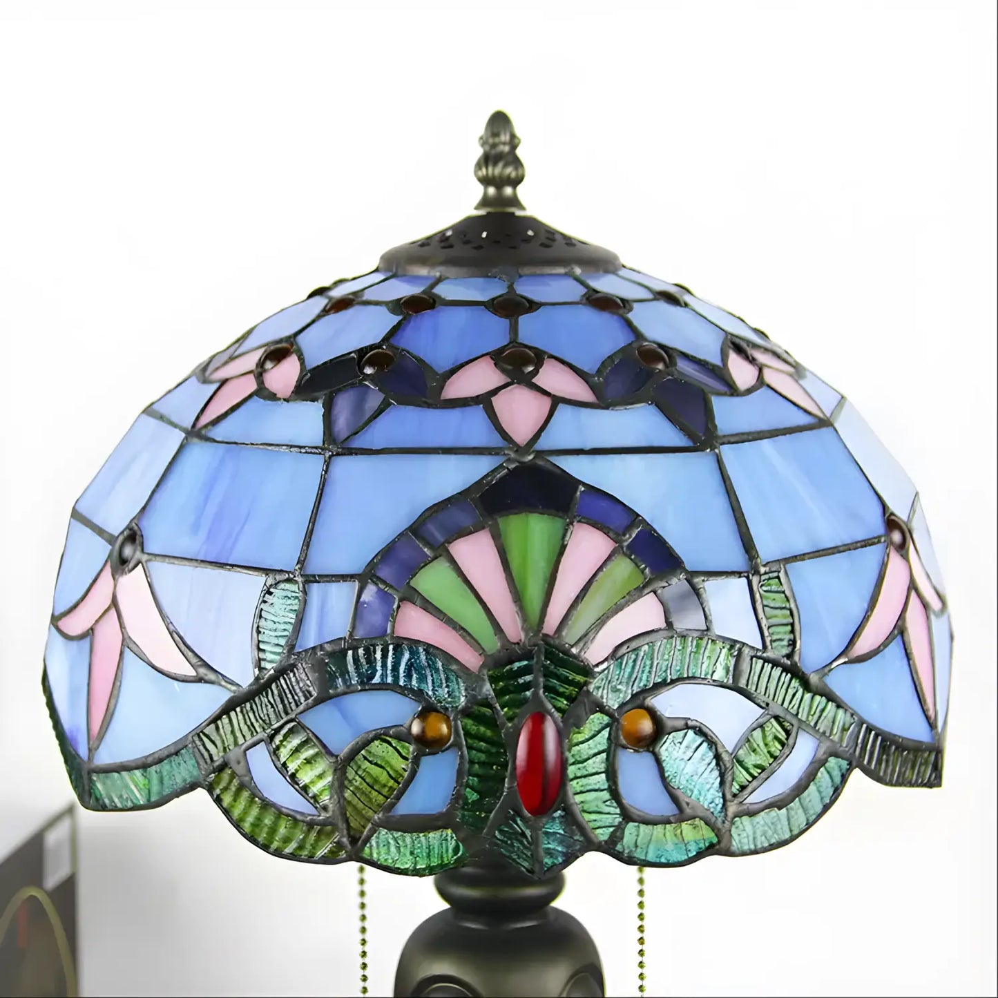 Purple Tiffany-Style Lamp in Baroque Glass Style