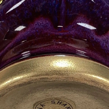 Purple & blue jun porcelain gilded gemstone vase living room decor