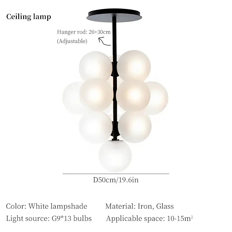 Purple & gray grape chandelier modern living room light
