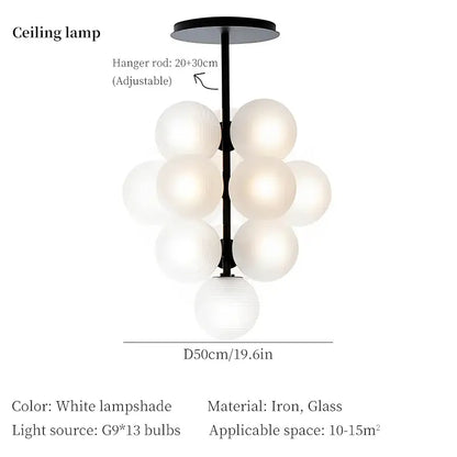 Purple & gray grape chandelier modern living room light