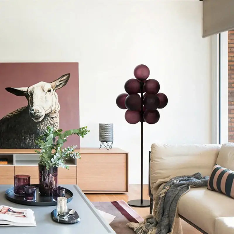 Purple & gray grape chandelier modern living room light