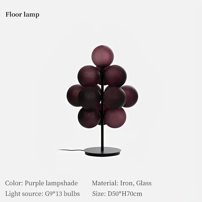 Purple & gray grape chandelier modern living room light