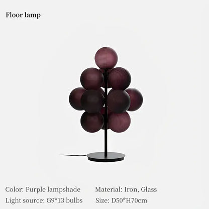Purple & gray grape chandelier modern living room light
