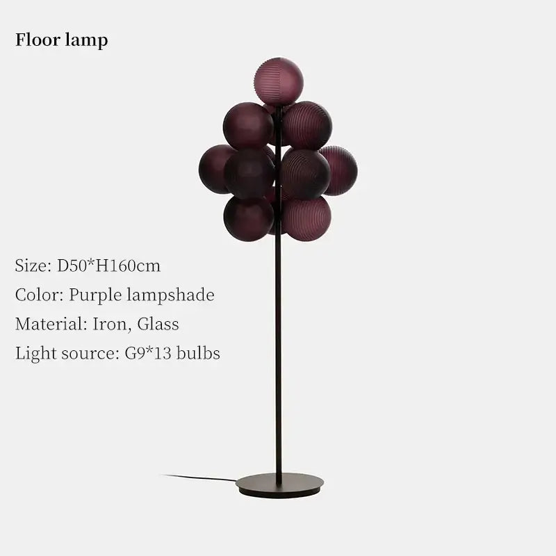 Purple & gray grape chandelier modern living room light