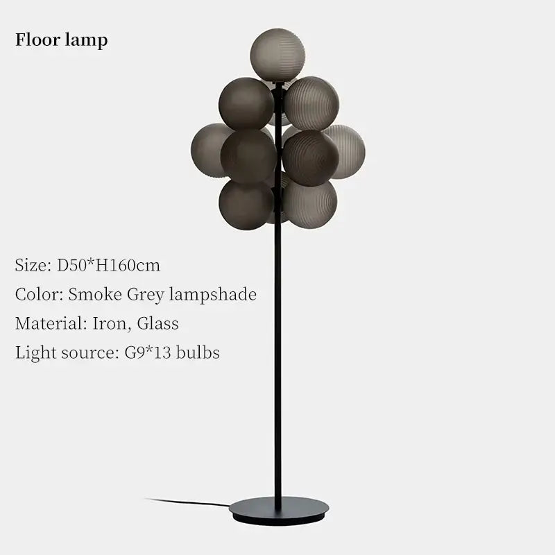 Purple & gray grape chandelier modern living room light