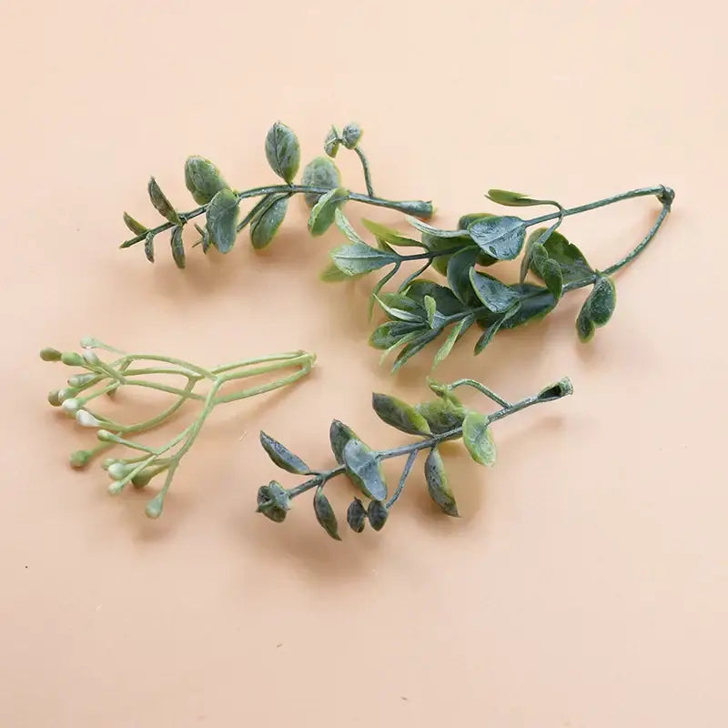 Purple & green 10pcs plastic grass artificial plants living room decor