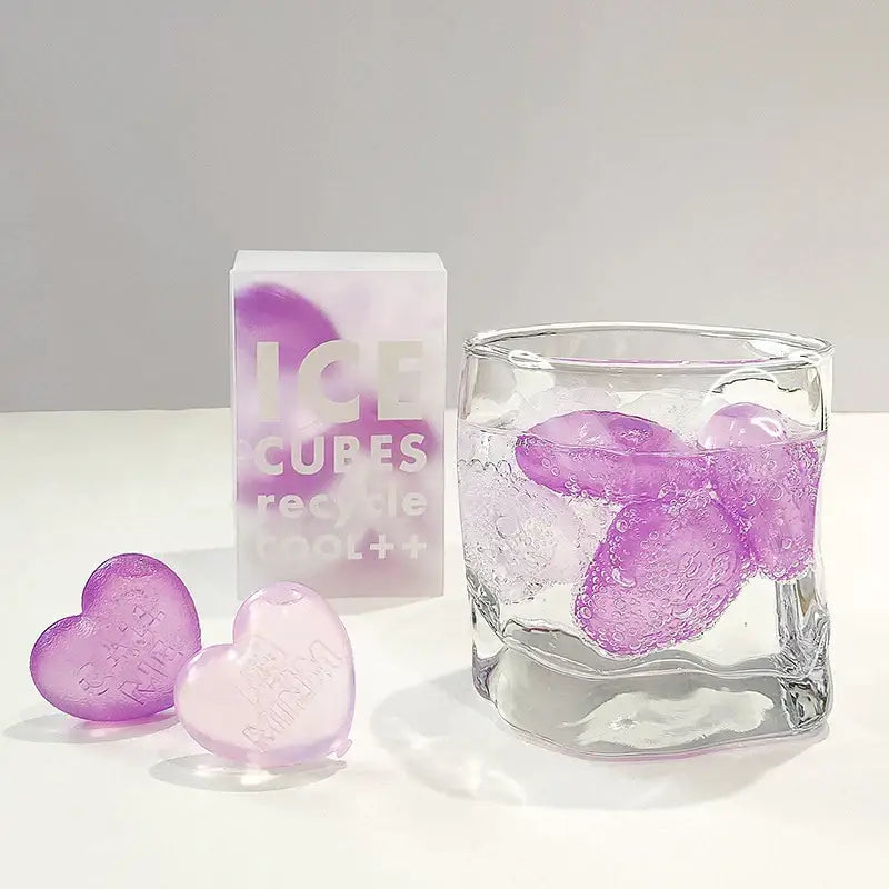 Purple heart ice cube mold kitchen reusable tray