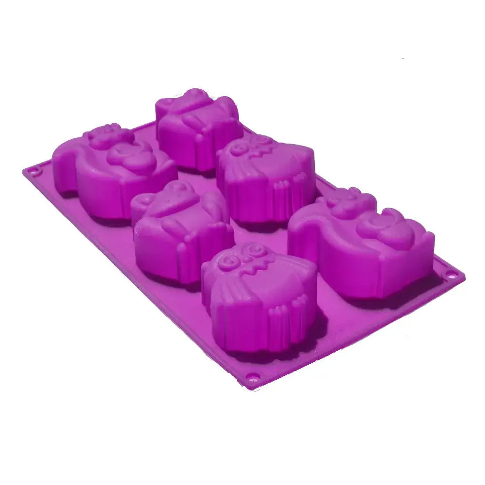 Purple owl cartoon animal silicone cake mould kitchen diy bakeware