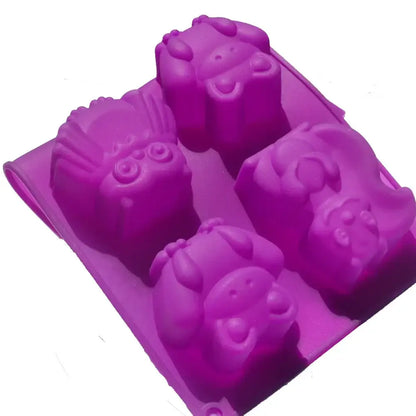 Purple owl cartoon animal silicone cake mould kitchen diy bakeware