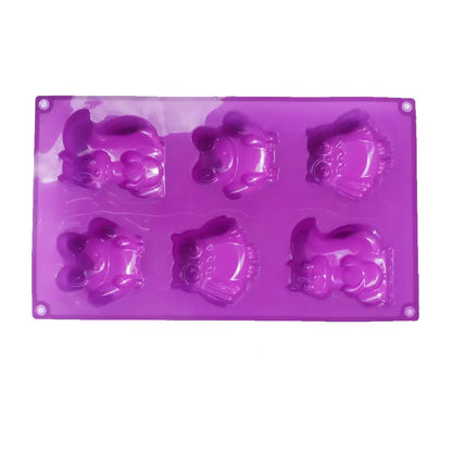 Purple owl cartoon animal silicone cake mould kitchen diy bakeware