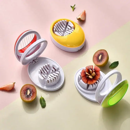 Purple rotating blade egg cutter slicer kitchen tool