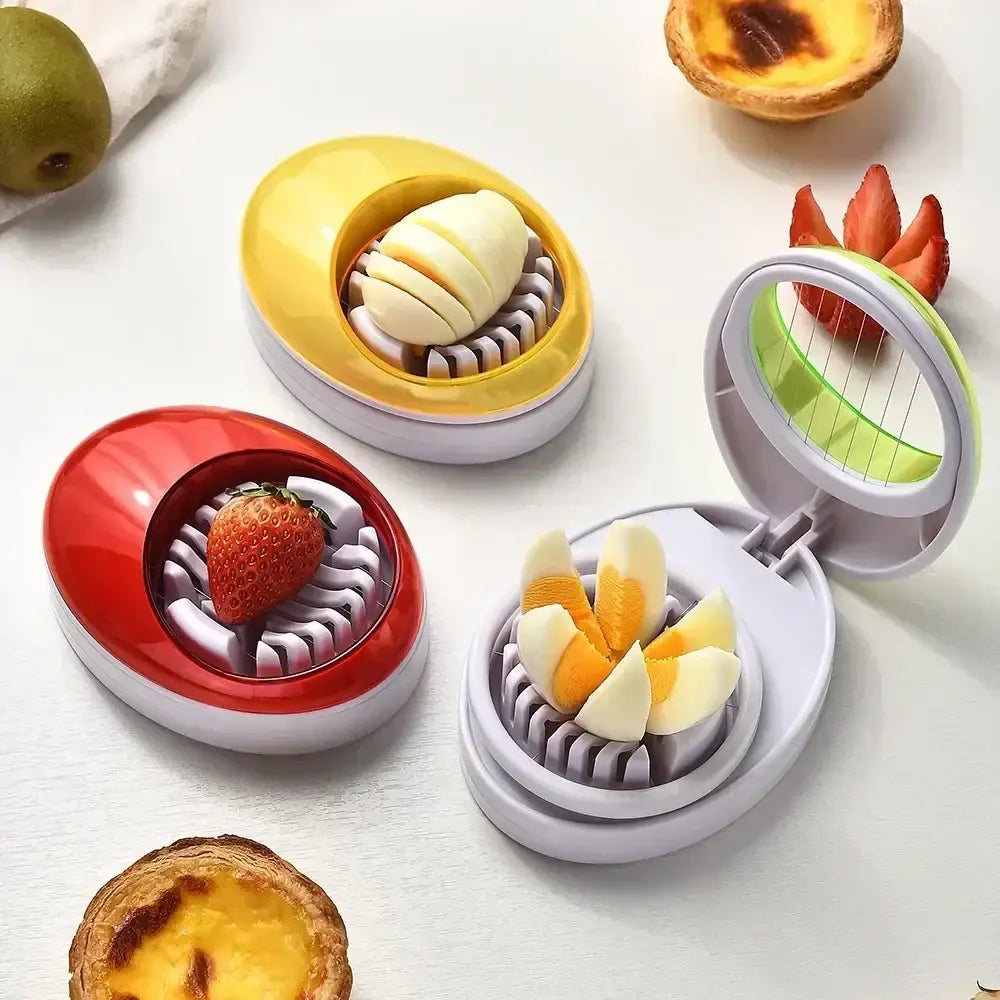 Purple rotating blade egg cutter slicer kitchen tool
