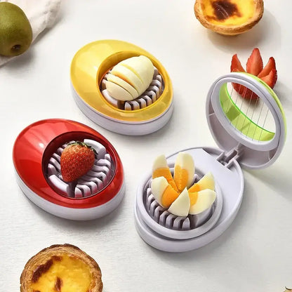 Purple rotating blade egg cutter slicer kitchen tool