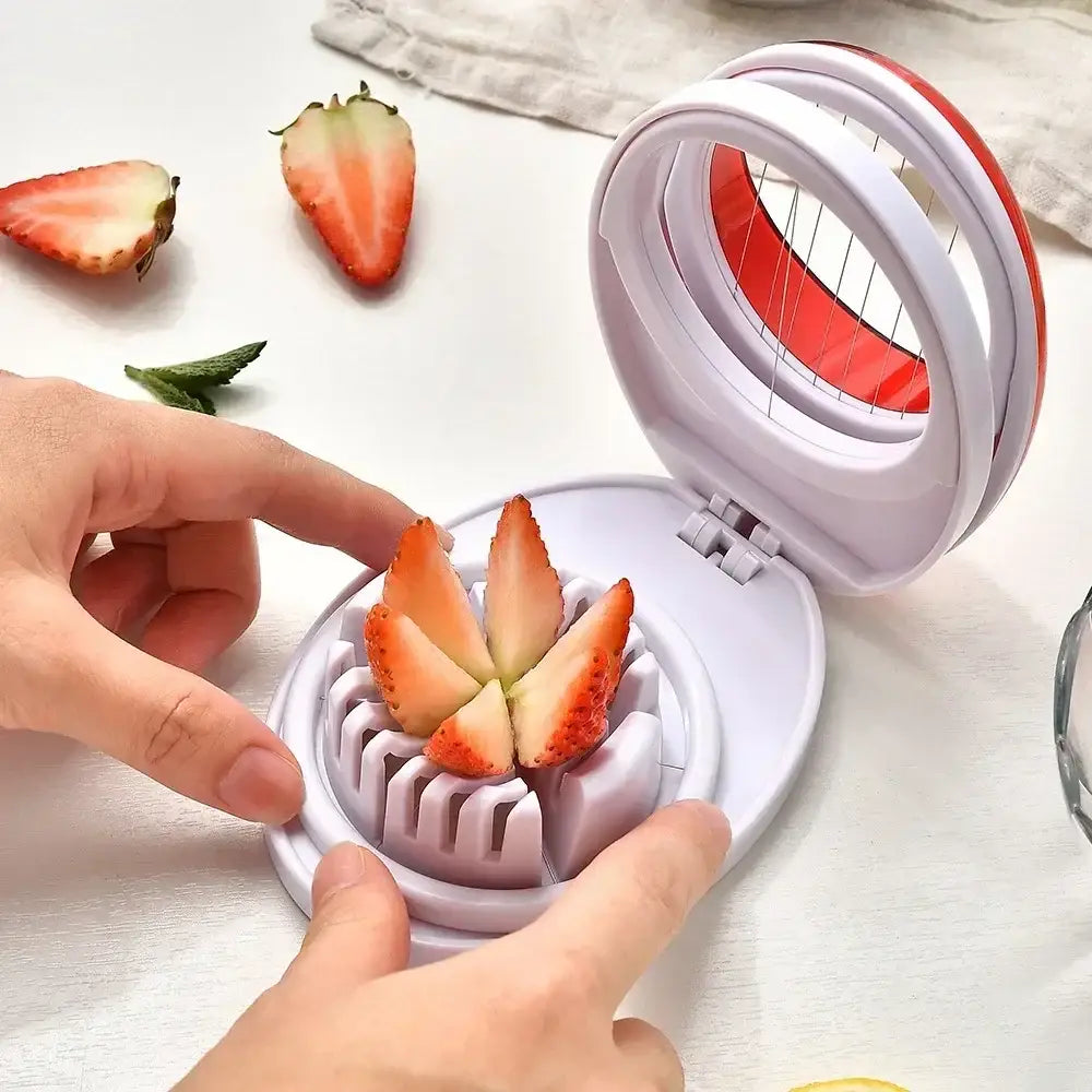 Purple rotating blade egg cutter slicer kitchen tool
