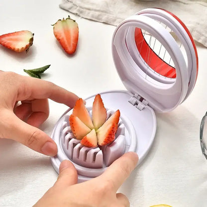 Purple rotating blade egg cutter slicer kitchen tool