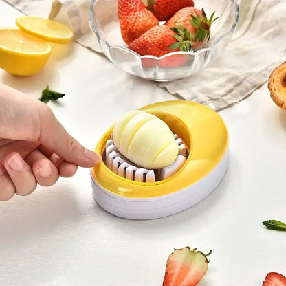 Purple rotating blade egg cutter slicer kitchen tool